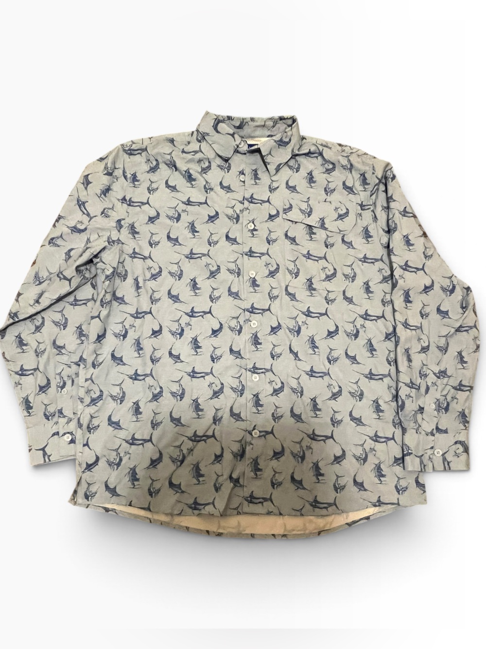 Guy Harvey Long Sleeve Marlin Print Fishing Shirt Large